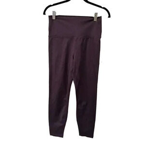 Yogalicious Lux Hi Rise Elastic Free Ankle Length Leggings in Dark Cherry.  NWT!
